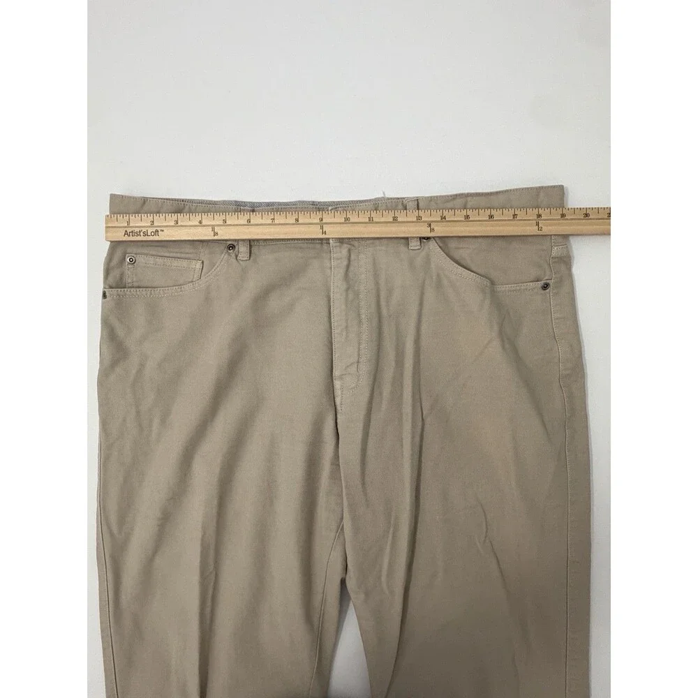 Peter Millar 5-Pocket Pants Men 38x27 Khaki Stretch Crown Vintage Canvas Chino
